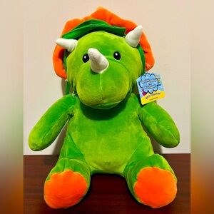 WelloBeez Mask Mate Triceratops Dinosaur Green Antimicrobial‎ Washable Plush NEW